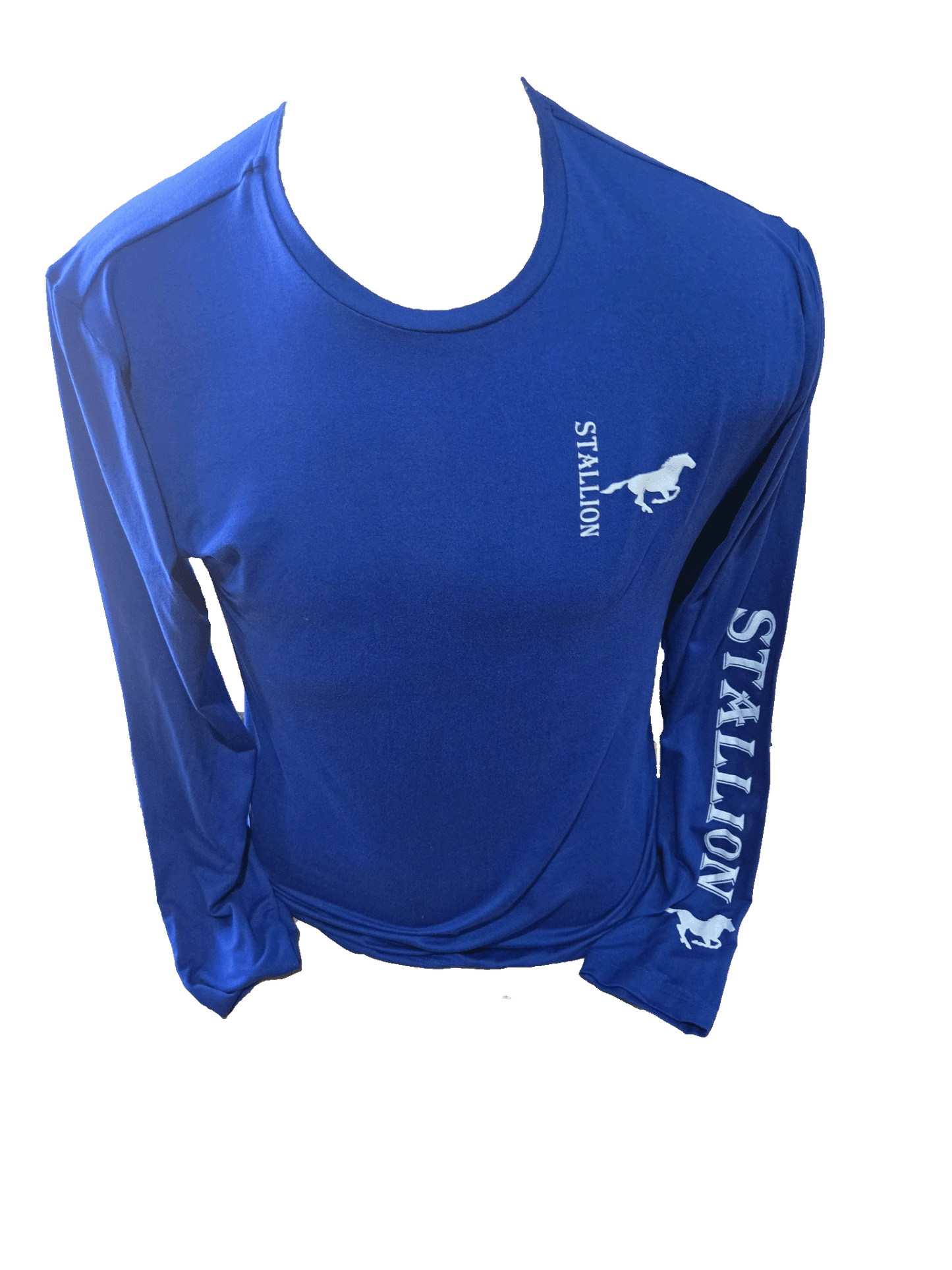 Side Stallion LS Tee Branding White Stallion Sleeve for Men