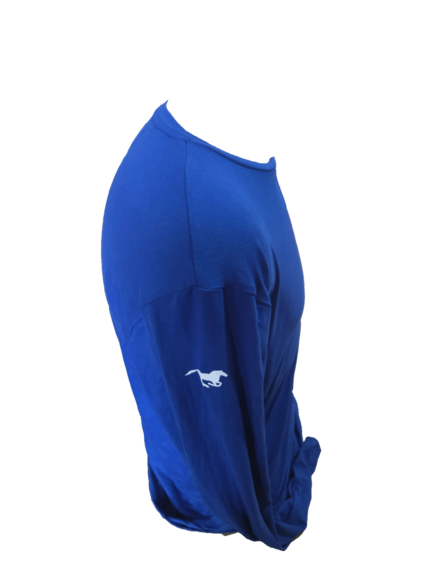 Side Stallion LS Tee Branding White Stallion Sleeve for Women