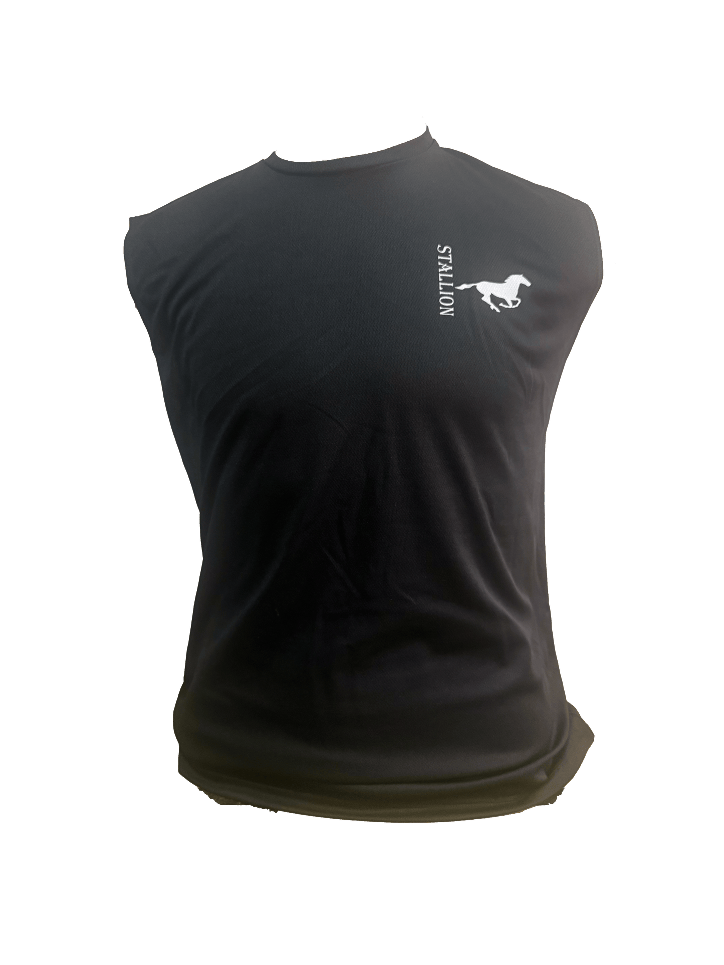 Mesh "Cut-Off" Tee Branding the White Stallion
