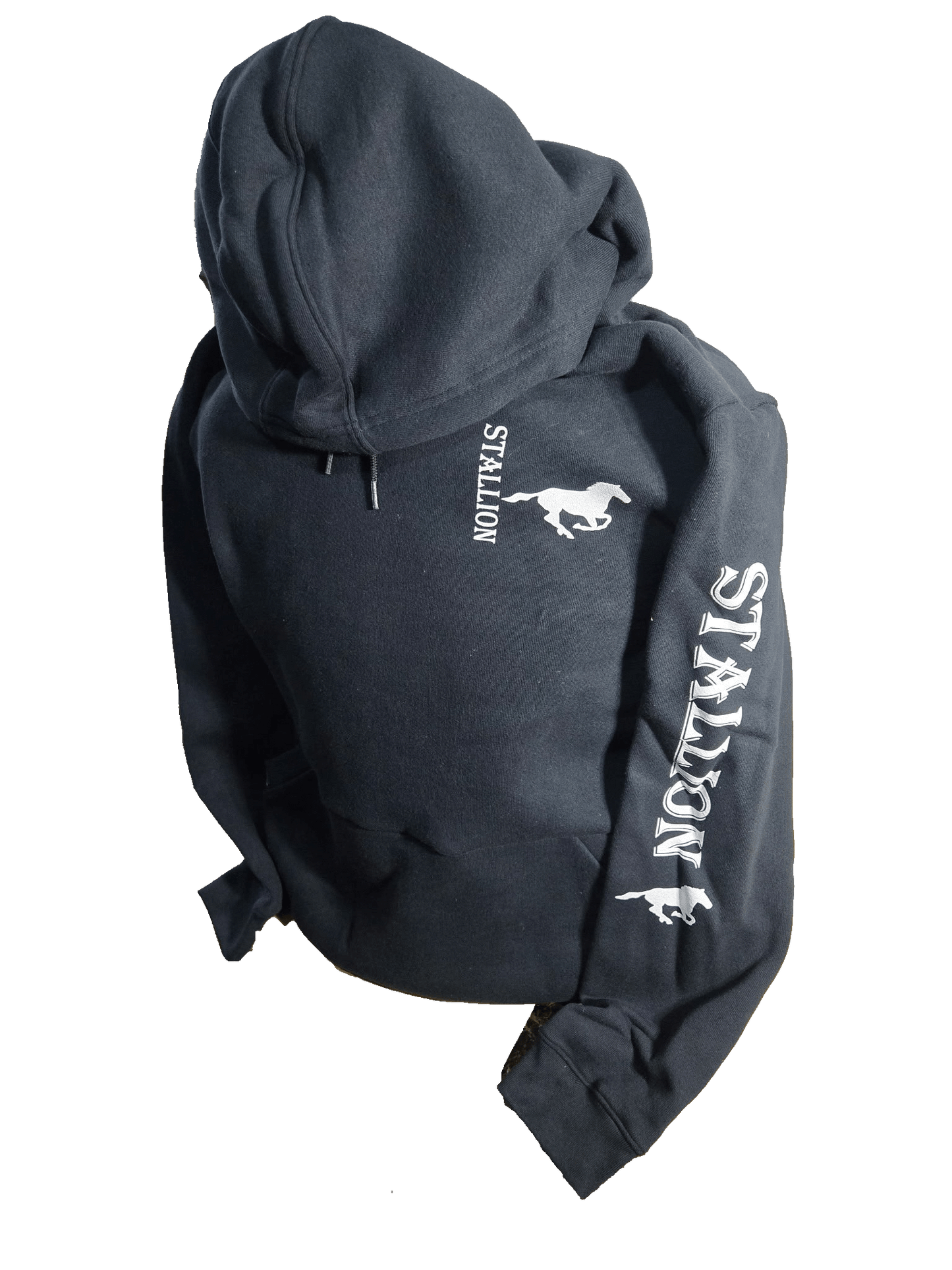 Hoodie with Stallion Sleeve Print