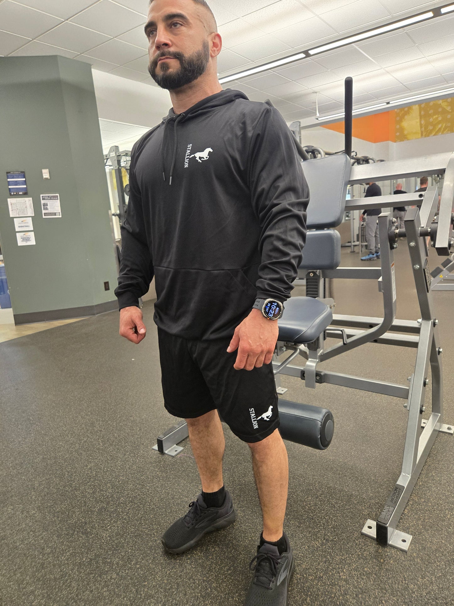 Stallion Mesh Hoodie Branding White Stallion