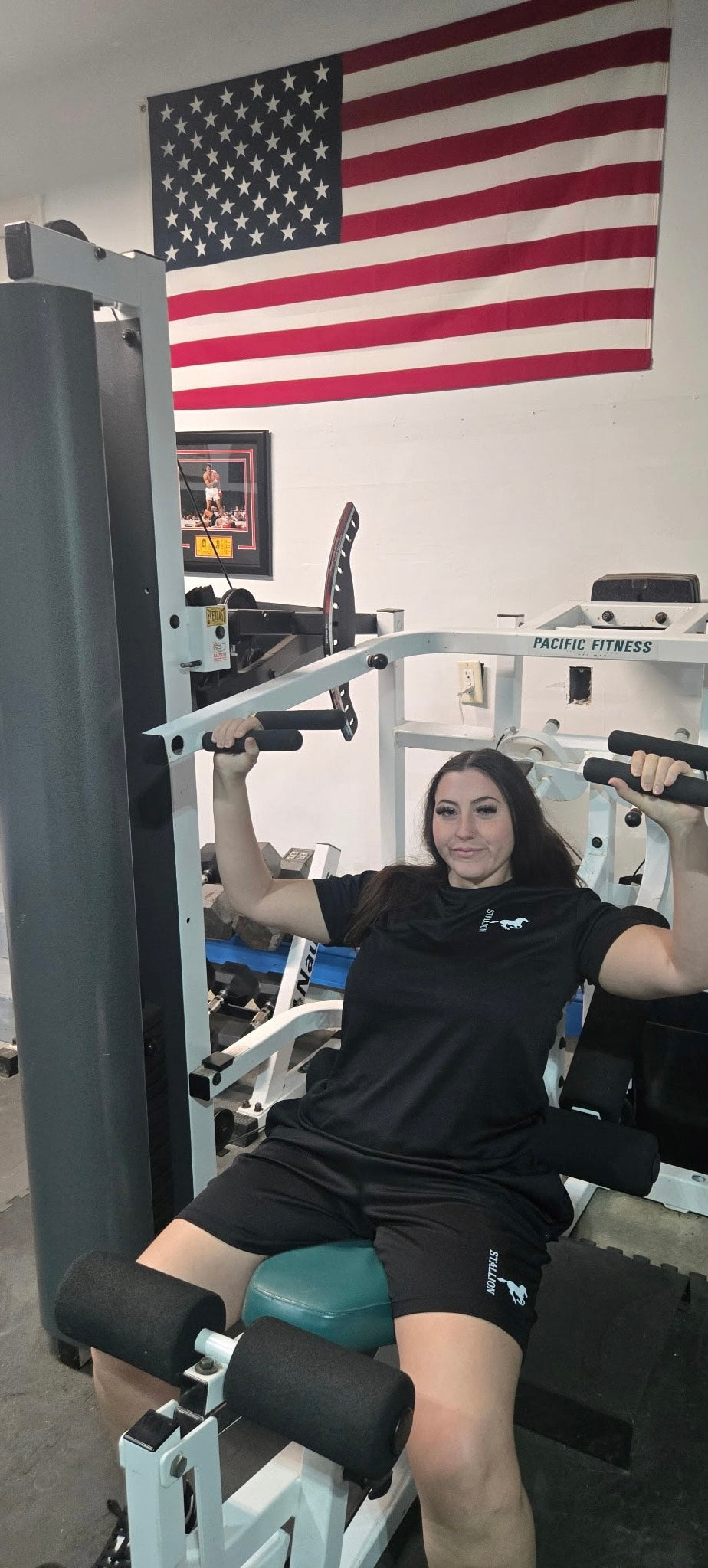 Mesh "Work-Out" Shorts Branding the White Stallion for Women