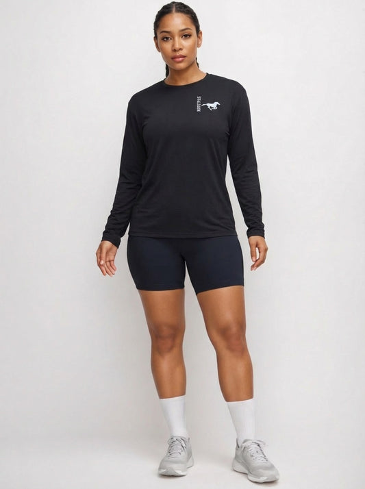 Side Stallion LS Tee Shirt Branding the White Stallion