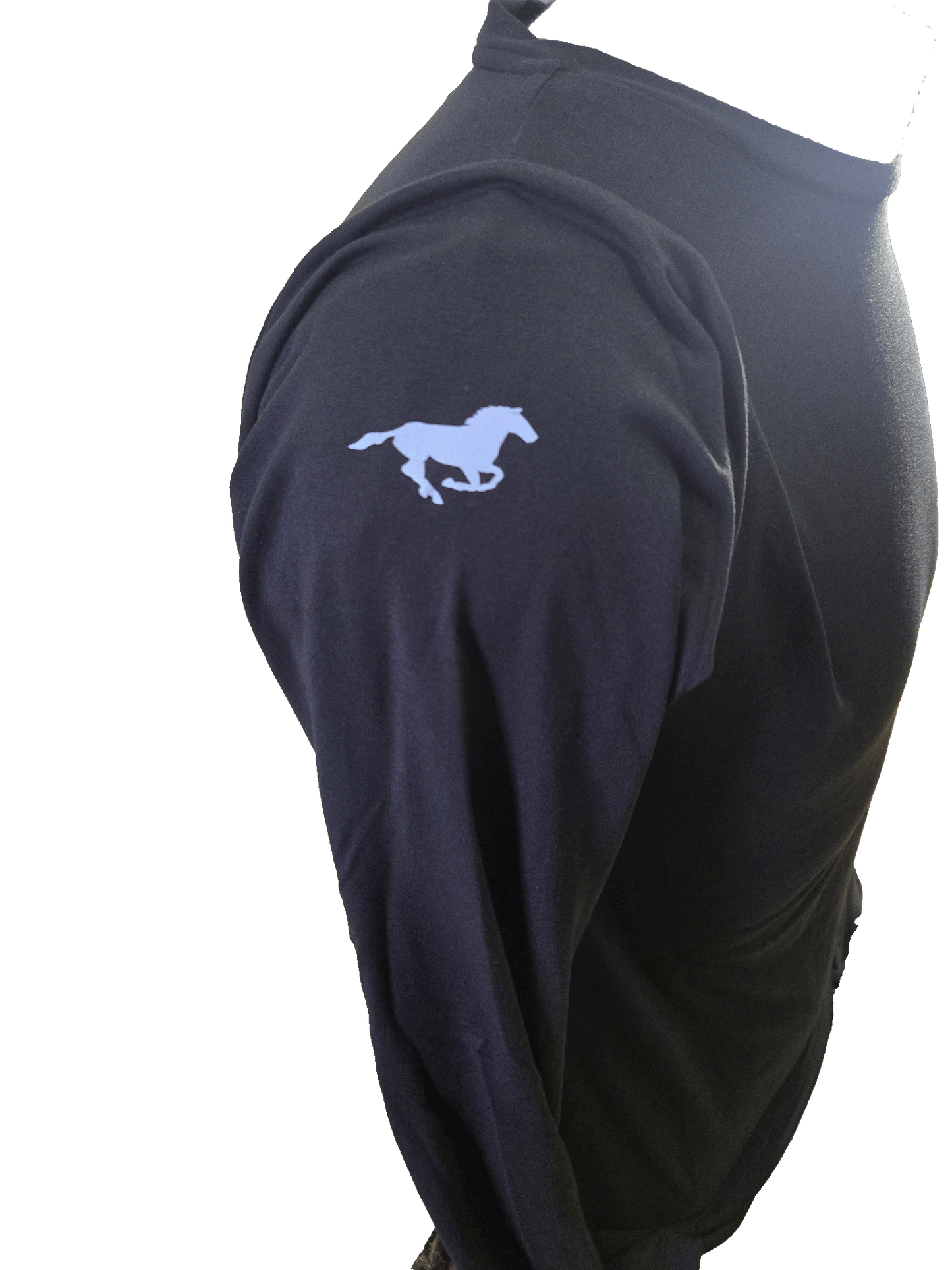Side Stallion LS Tee Branding White Stallion Sleeve