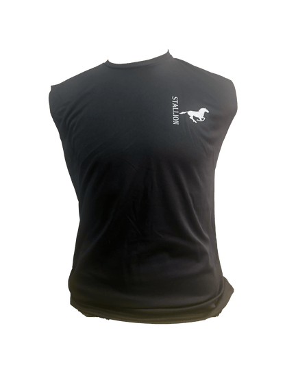 Mesh "Cut-Off" Tee Branding the White Stallion