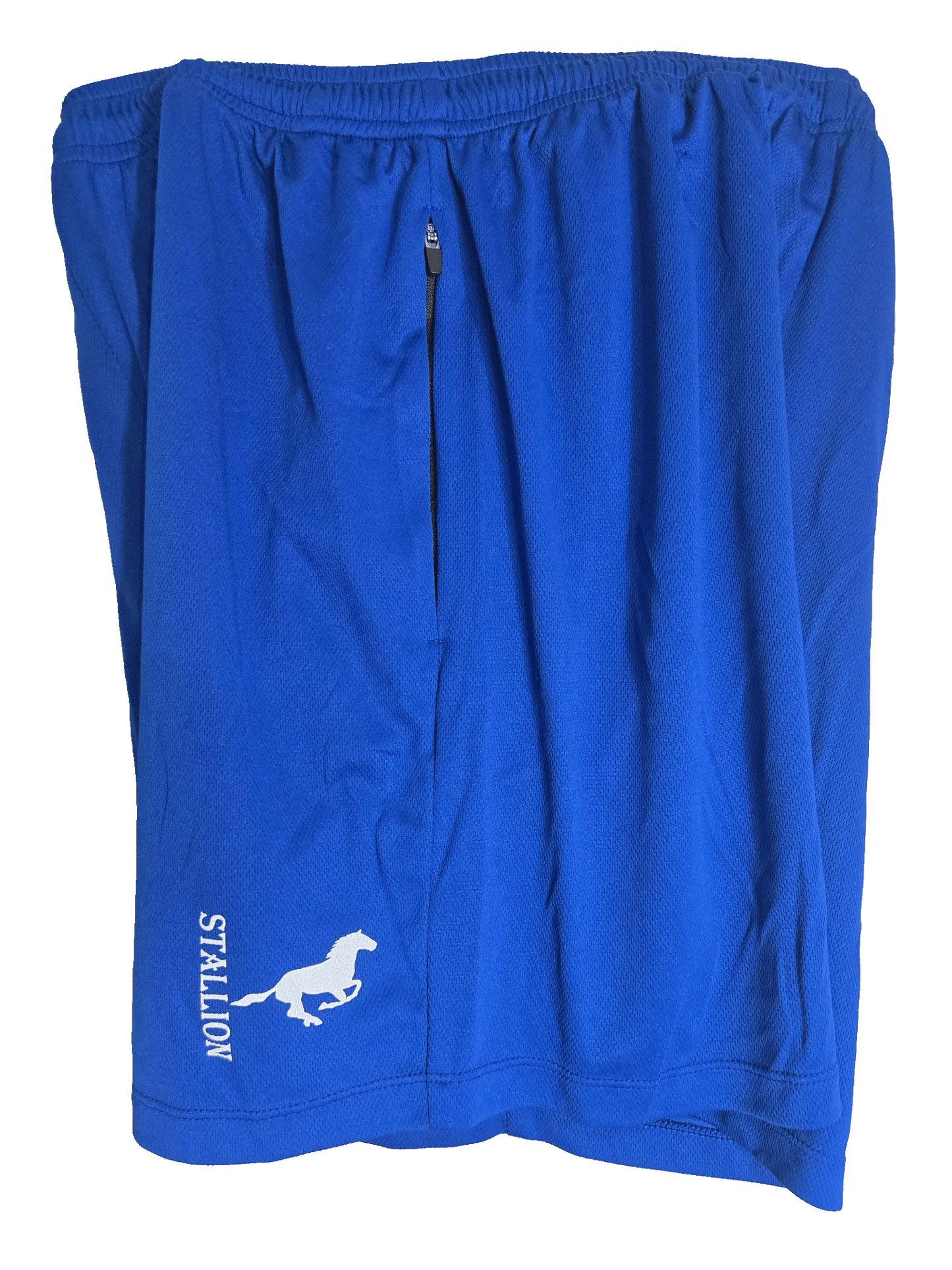 Mesh "Work-Out" Shorts Branding the White Stallion