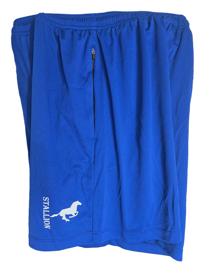 Mesh "Work-Out" Shorts Branding the White Stallion