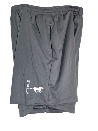 Mesh "Work-Out" Shorts Branding the White Stallion