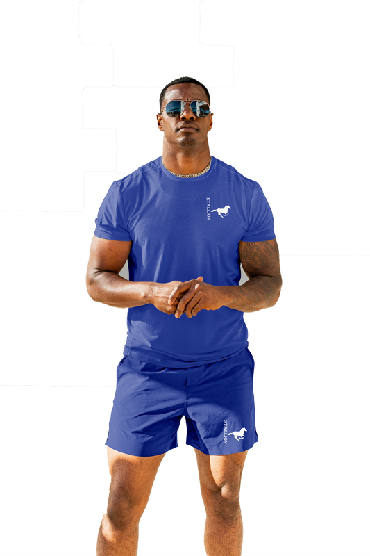 Mesh "Work-Out" Shorts Branding the White Stallion