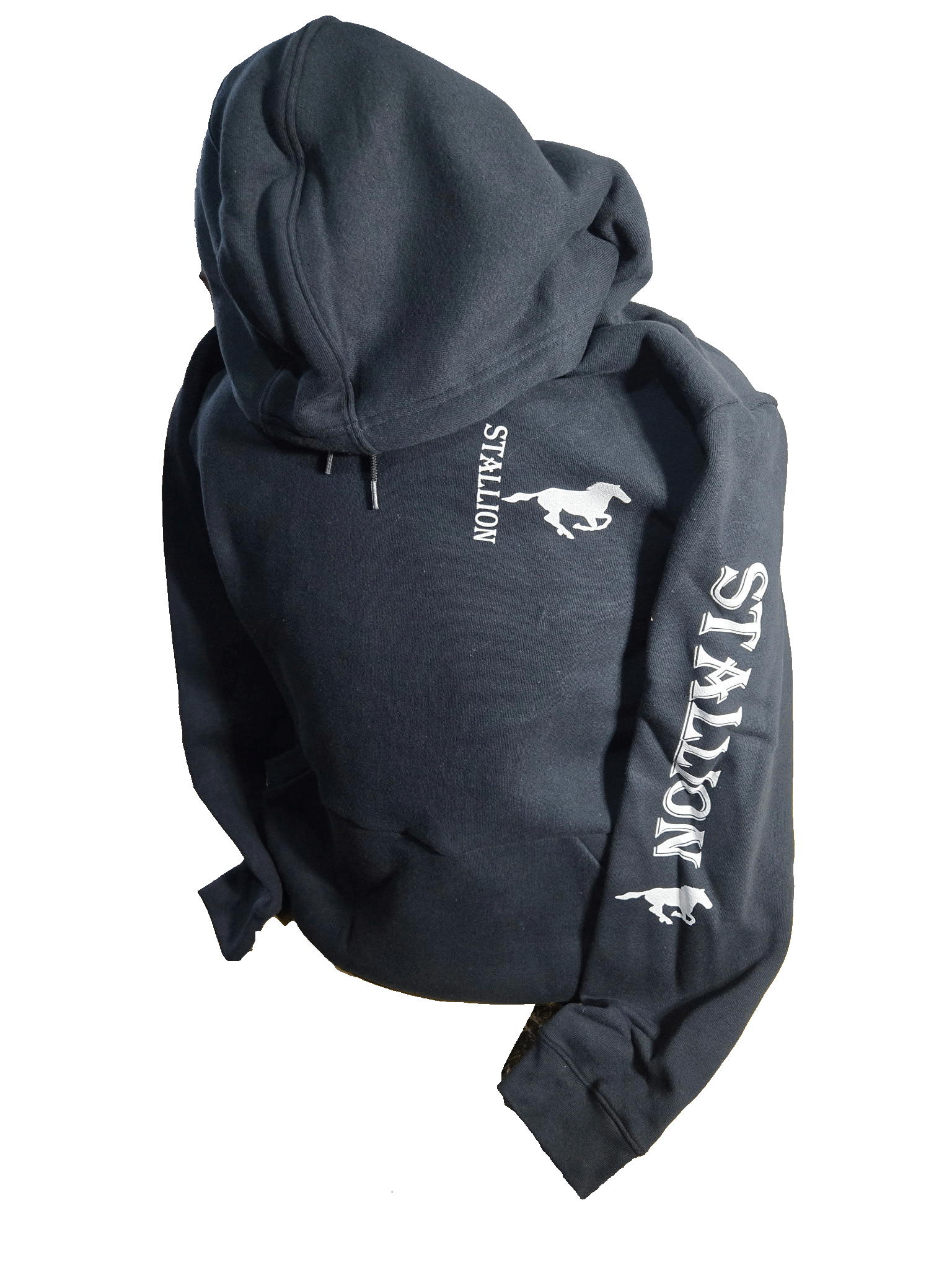 Hoodie with Stallion Sleeve Print