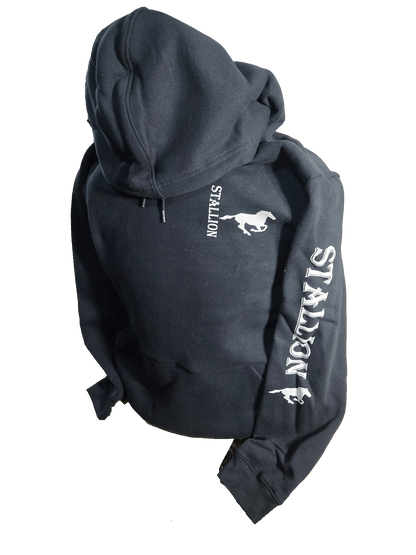 Hoodie with Stallion Sleeve Print for Men