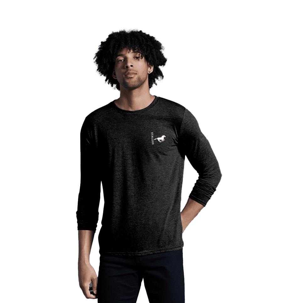 Side Stallion LS Tee Shirt Branding the White Stallion