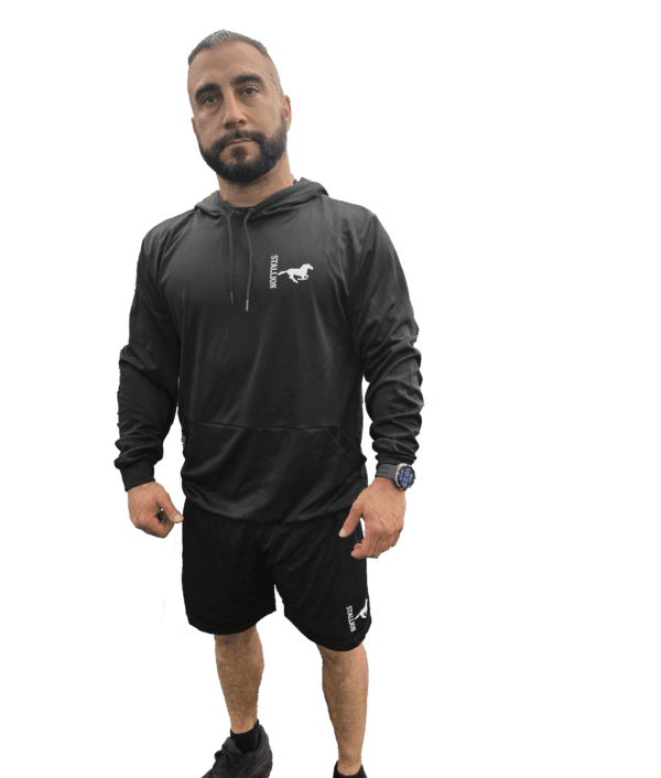Mesh Hoodie in black color